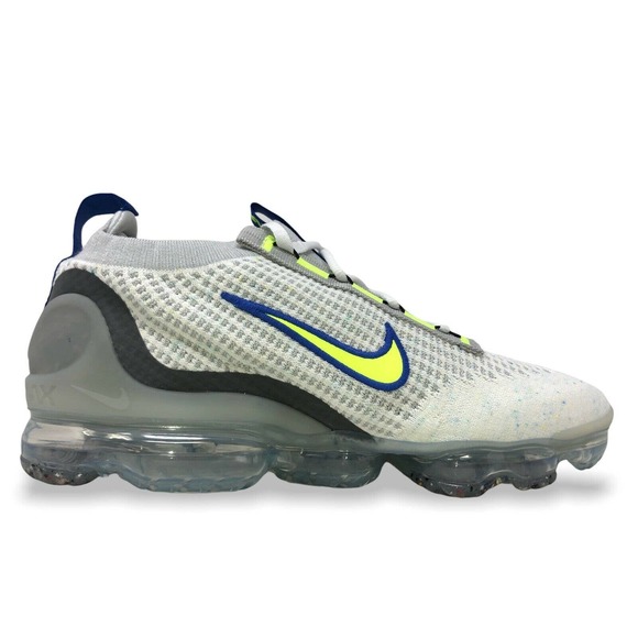 Nike Vapormax 2021 FK Mens Running Shoes White/Hyper Royal-Volt DC9394 100 (NEW) main image 7